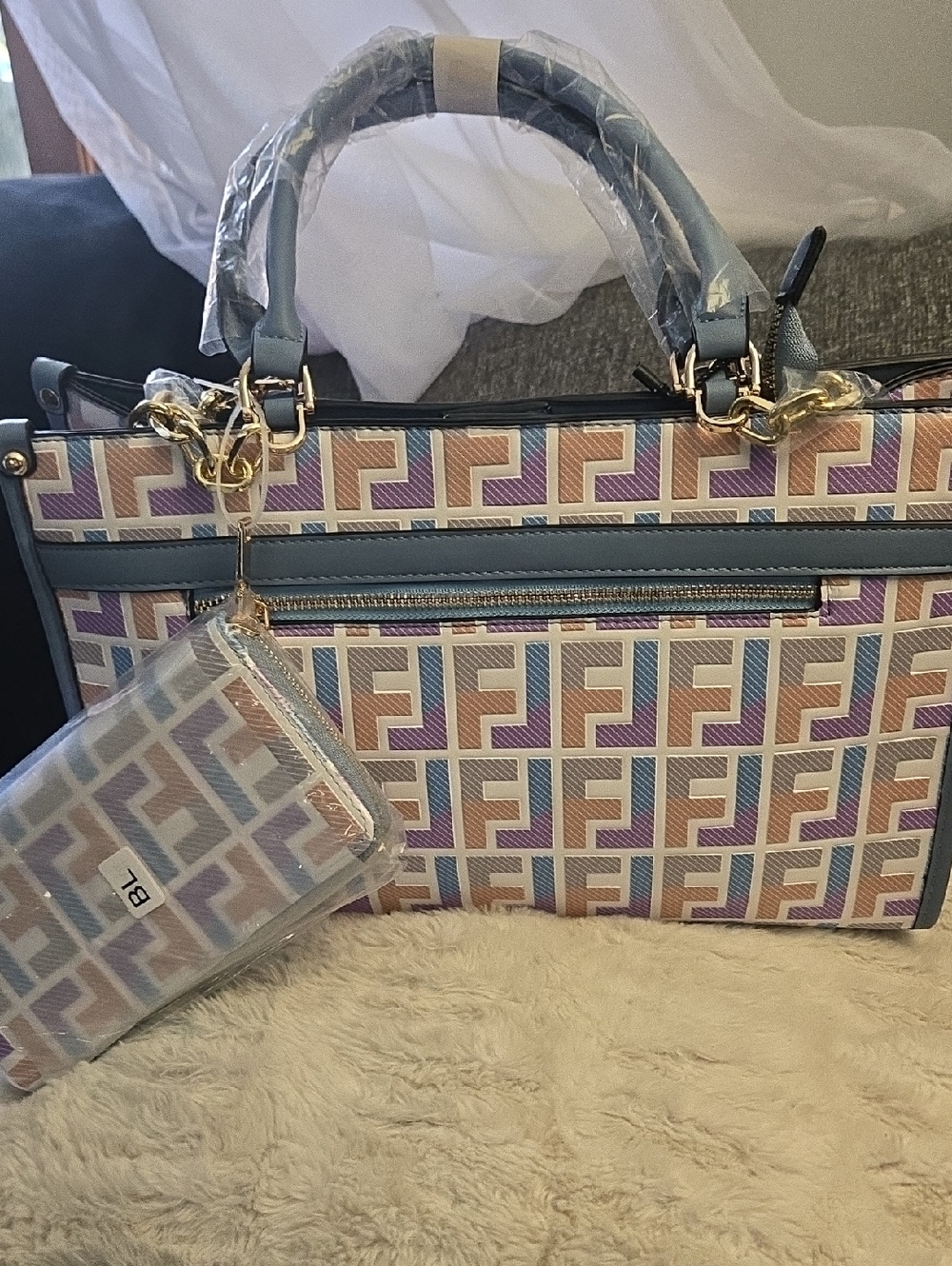 Structured Tote Bag in Pastel Multi